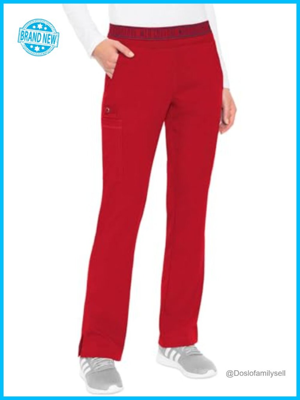 Med Couture Women's Yoga Pull-On Scrub Pants with 7 Pockets